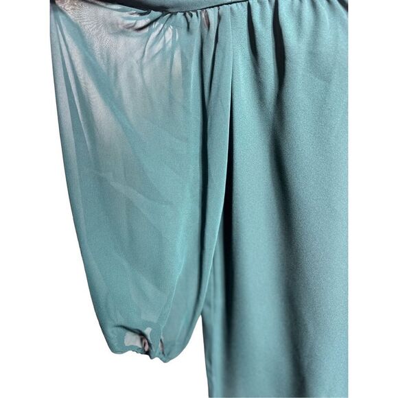 1. State Cold Shoulder Long Sleeve Green Blouse Size Small - Picture 3 of 5